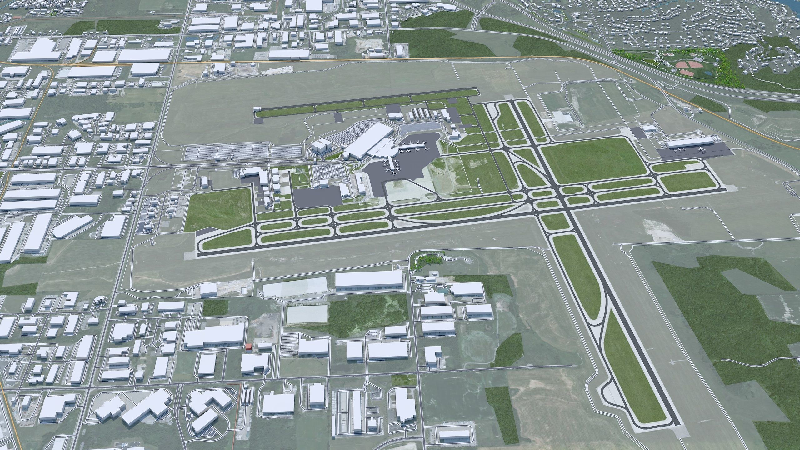 Grand Rapids City Michigan USA Low-poly 3D model_4