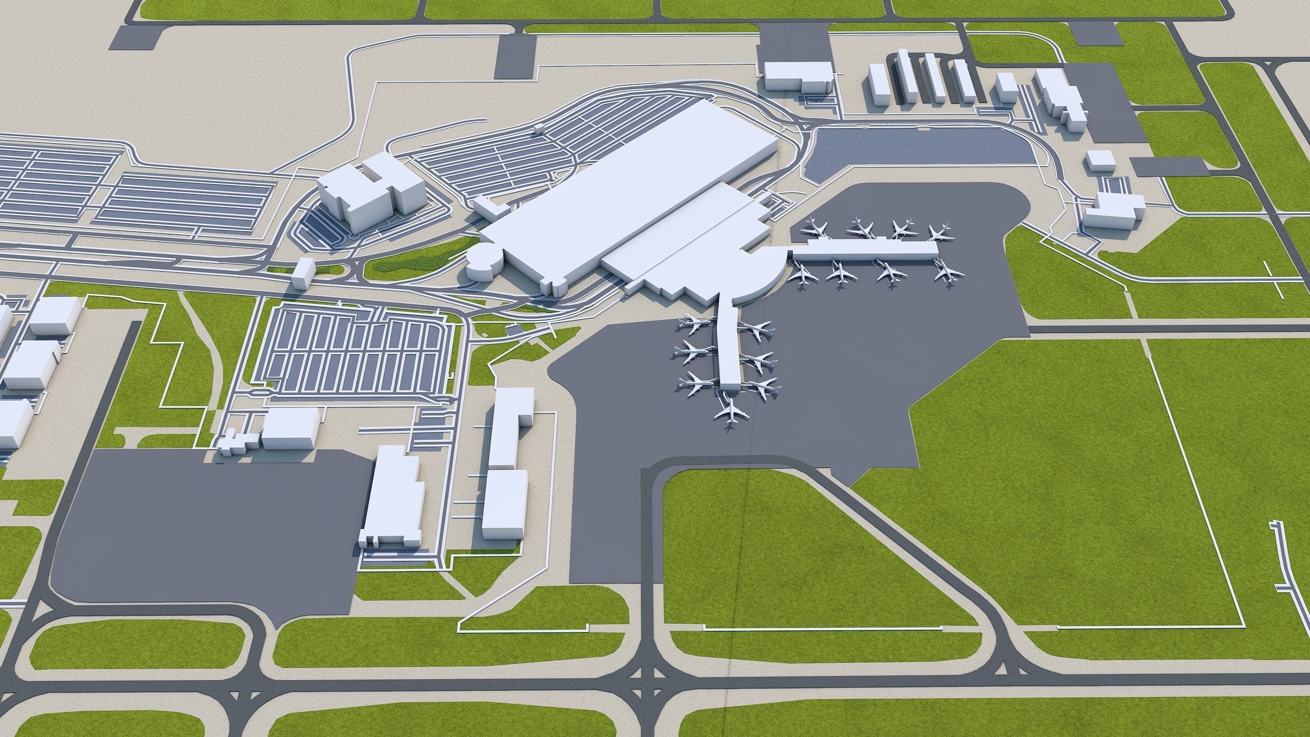 Grand Rapids City Michigan USA Low-poly 3D model_9