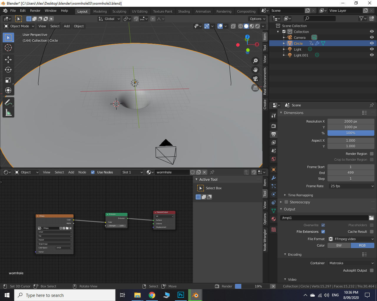 Wormhole Black Hole Galaxy 3D model_3