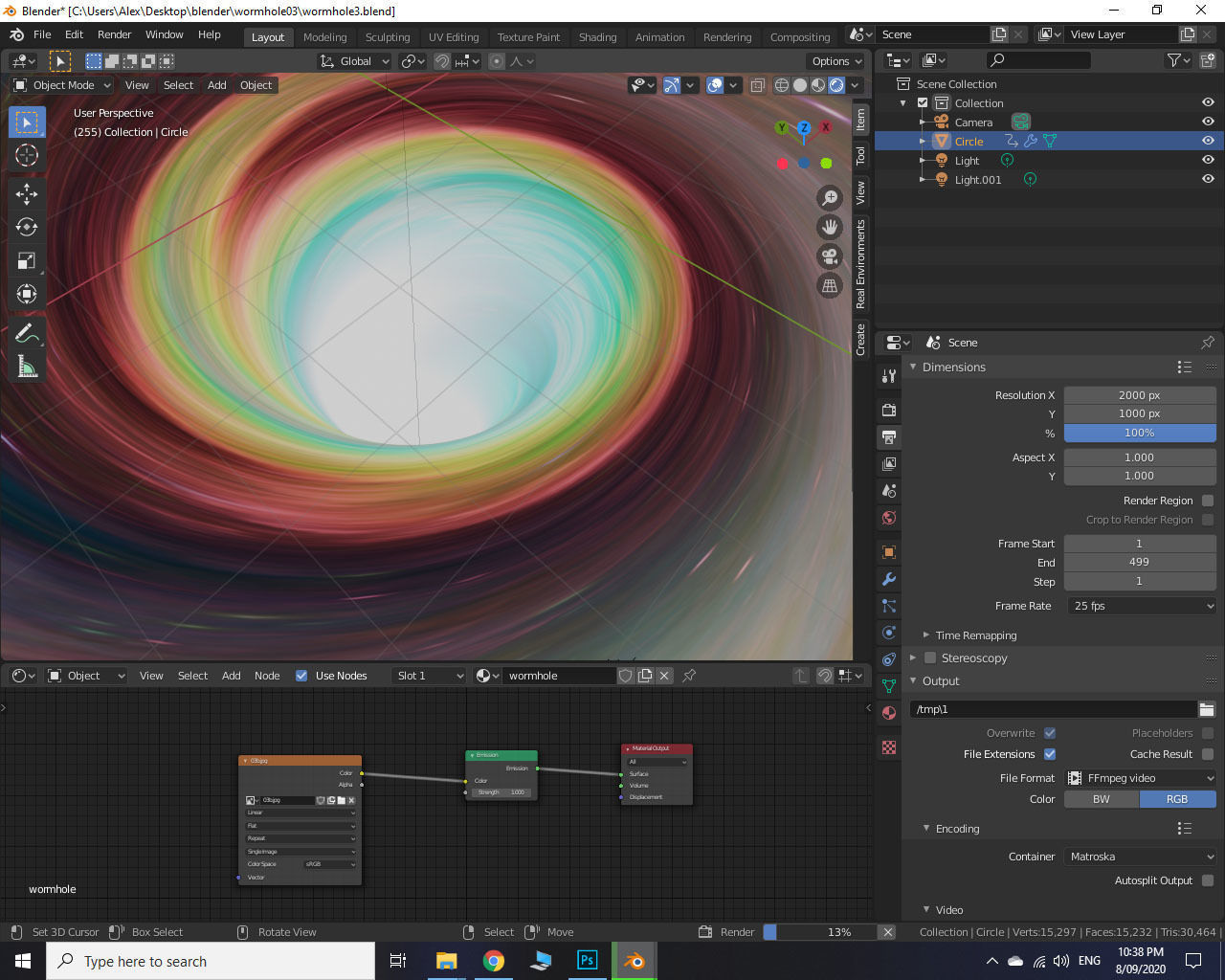 Wormhole Black Hole Galaxy 3D model_6
