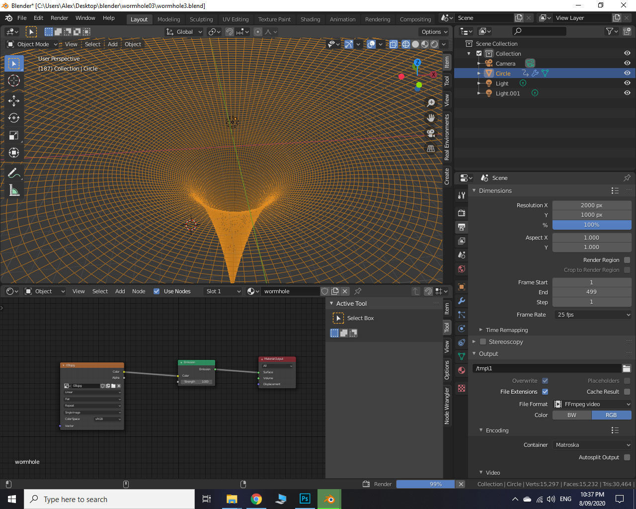 Wormhole Black Hole Galaxy 3D model_5