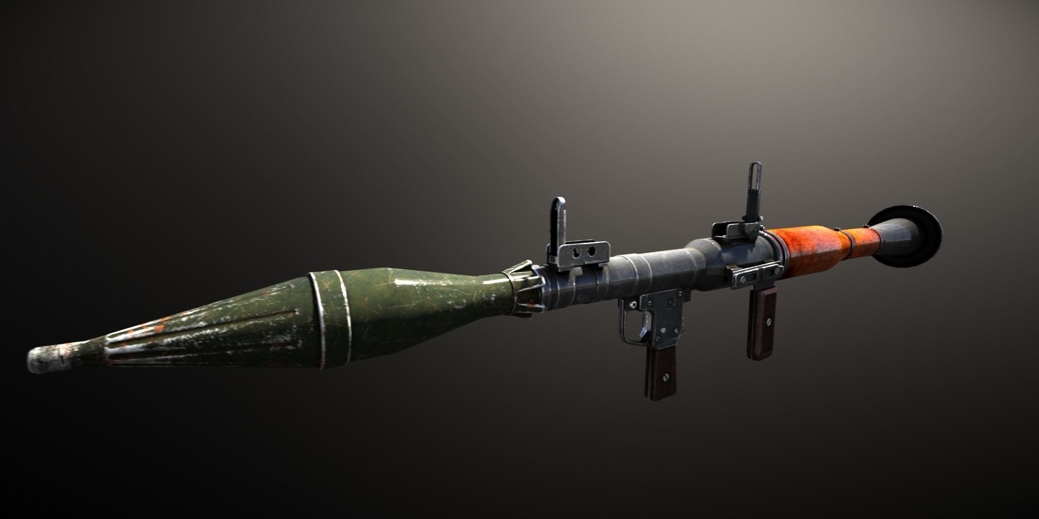 RPG 7 two rifles Low-poly 3D model_1