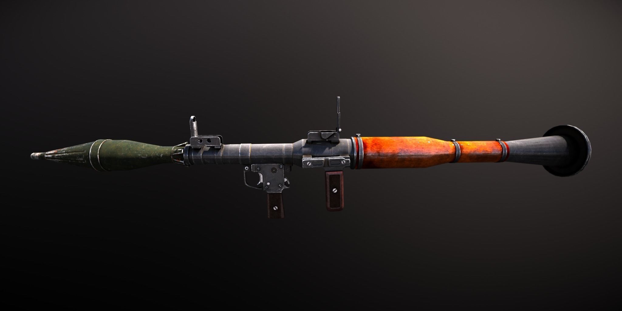 RPG 7 two rifles Low-poly 3D model_2