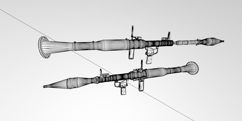 RPG 7 two rifles Low-poly 3D model_6
