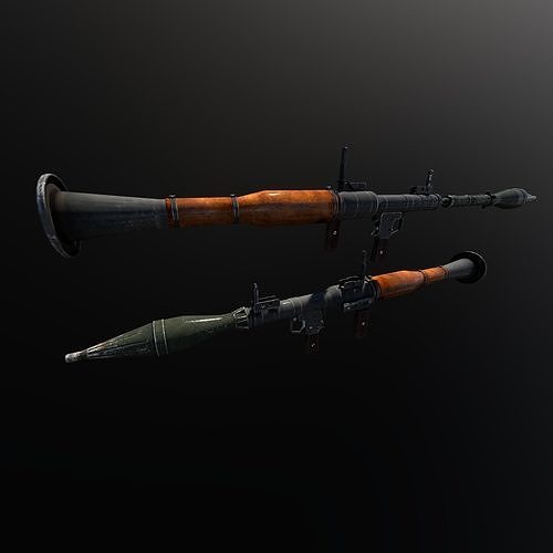 RPG 7 two rifles Low-poly 3D model