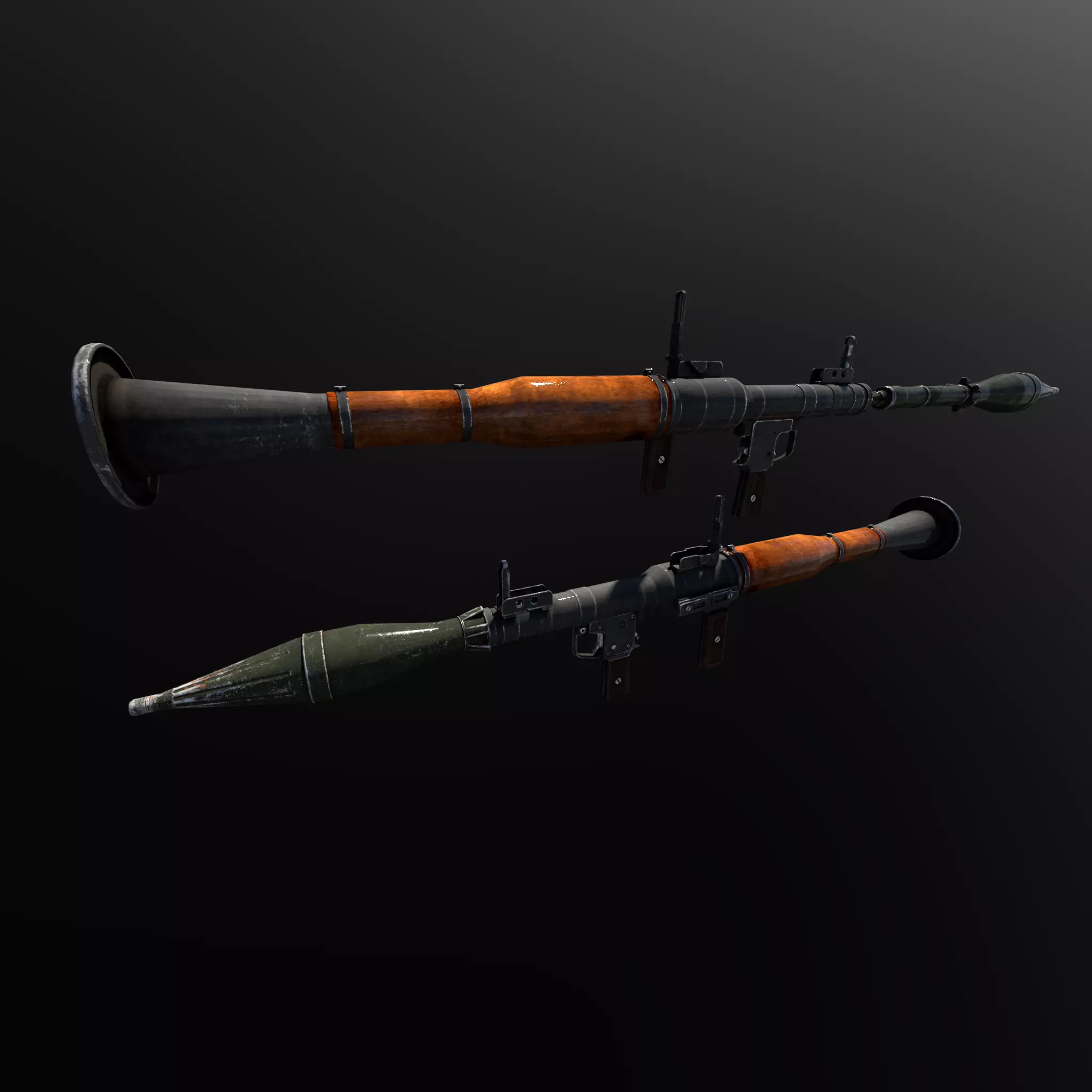 RPG 7 two rifles Low-poly 3D model_0