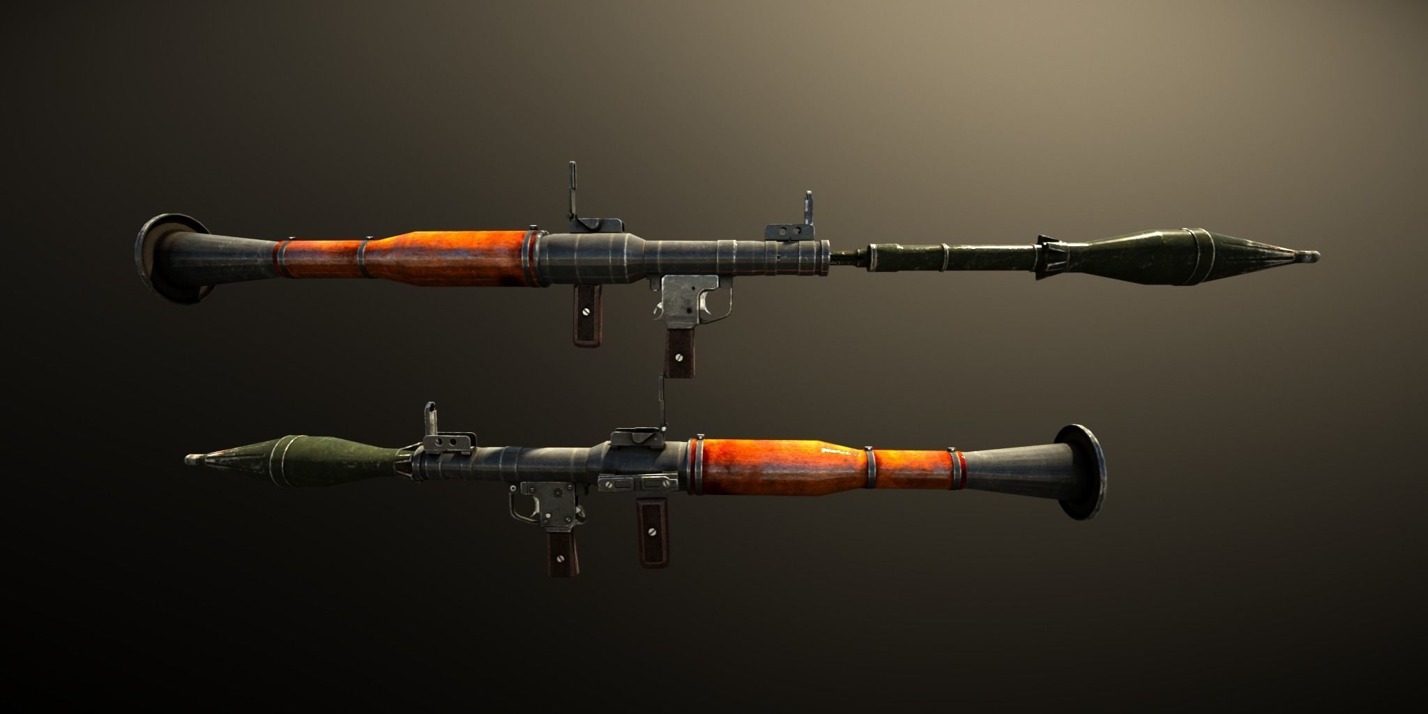 RPG 7 two rifles Low-poly 3D model_5