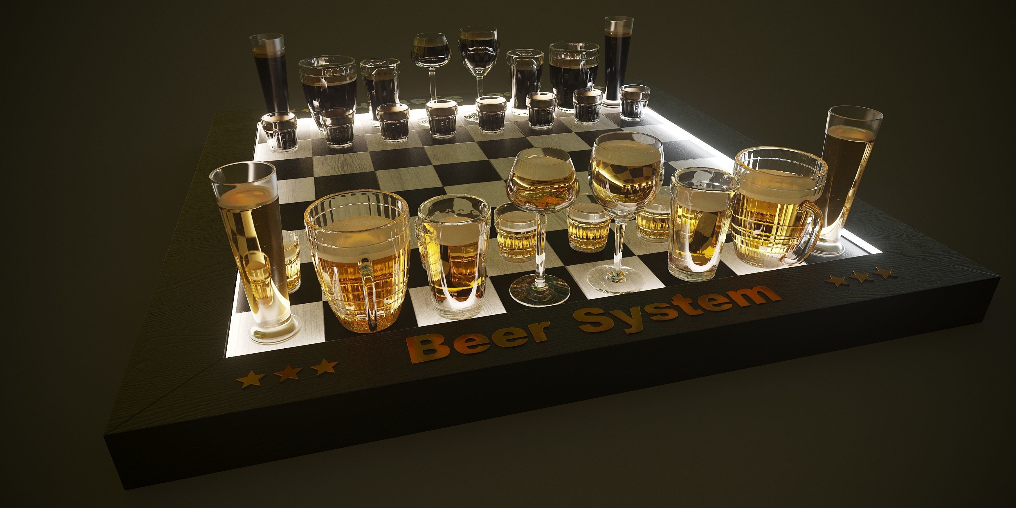 Chess Beer 3D model_2