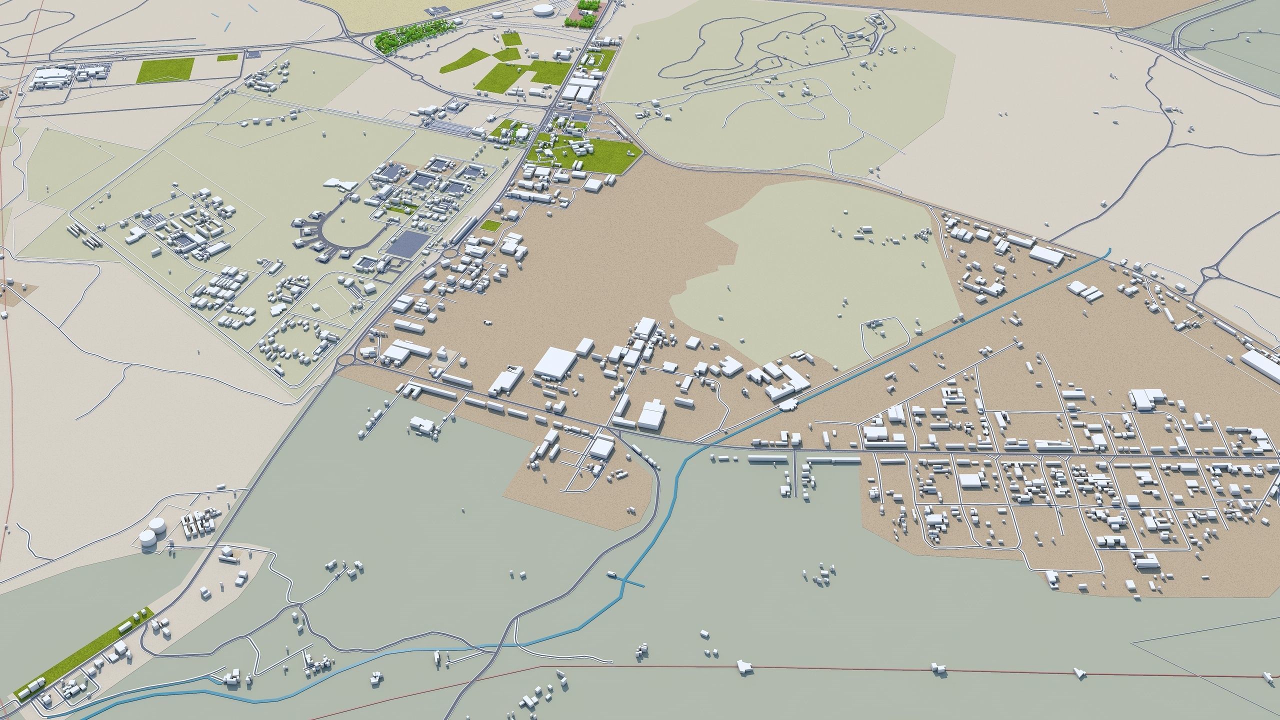 Fujairah City in UAE Low-poly 3D model_7