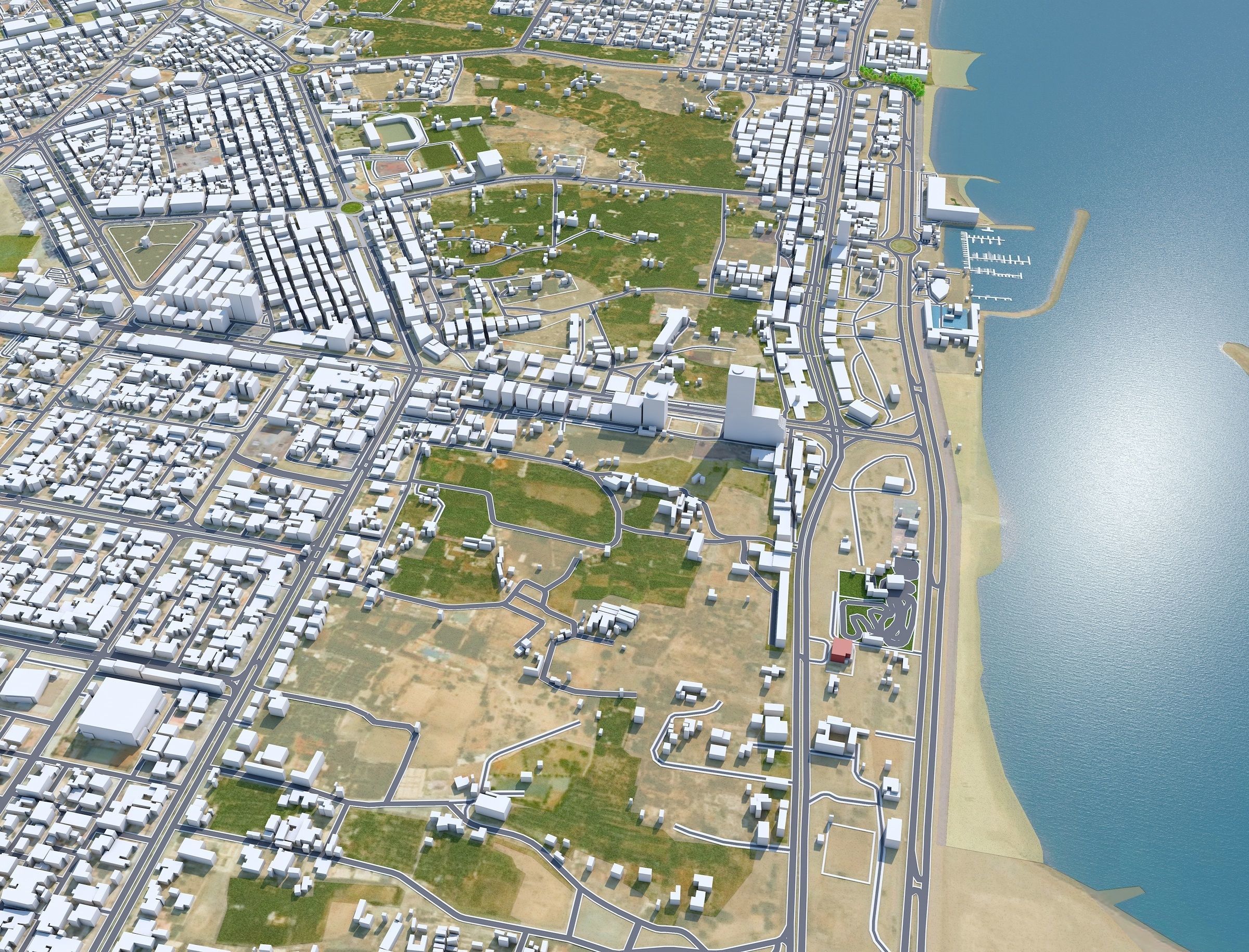 Fujairah City in UAE Low-poly 3D model_15
