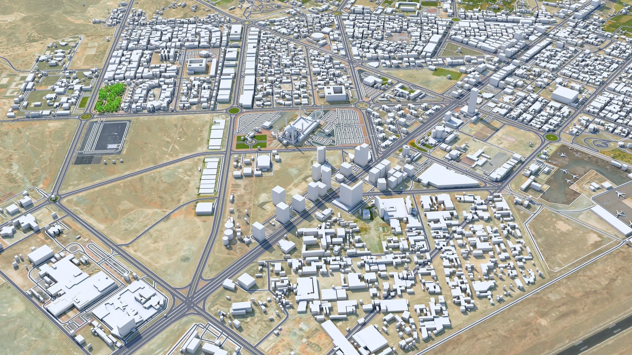 Fujairah City in UAE Low-poly 3D model_6