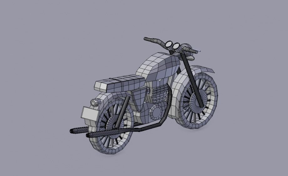 Triumph motorcycle 3D model_3