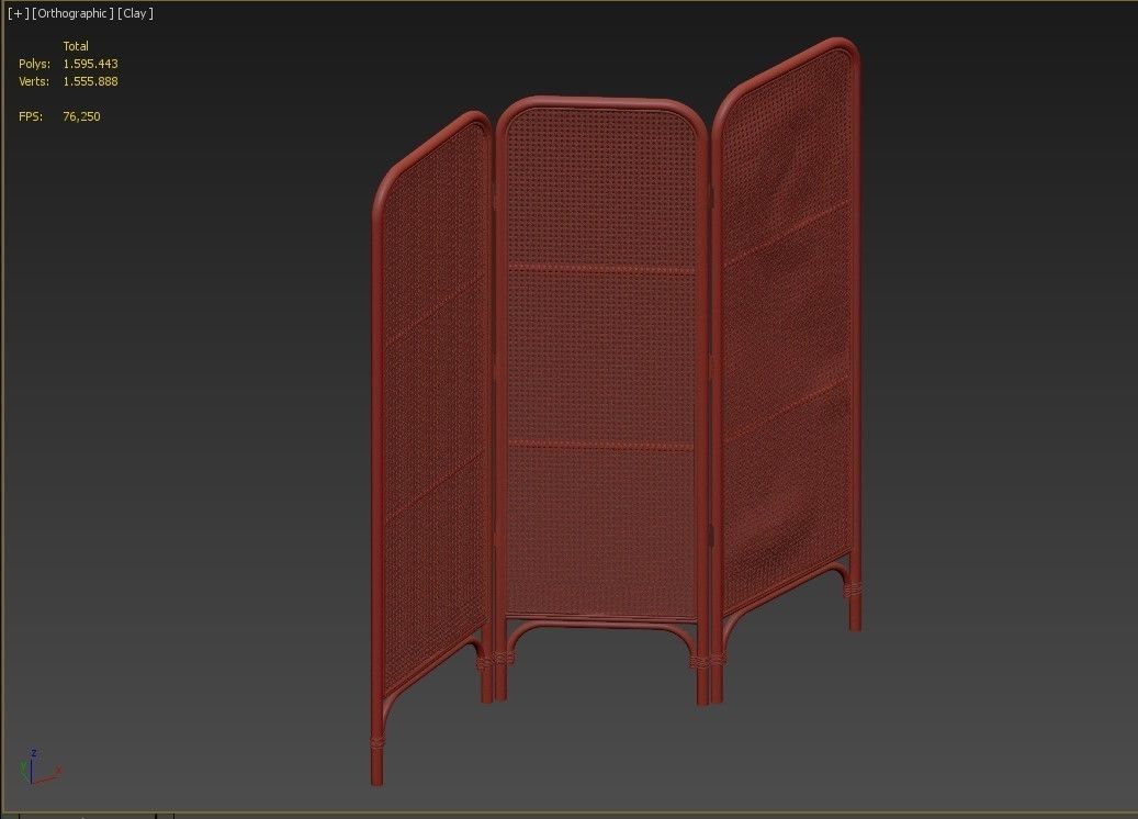 Rattan divider  3D model_6