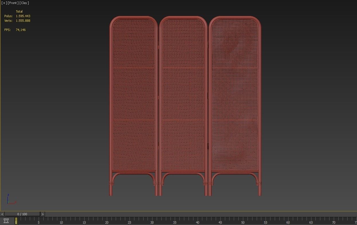 Rattan divider  3D model_5
