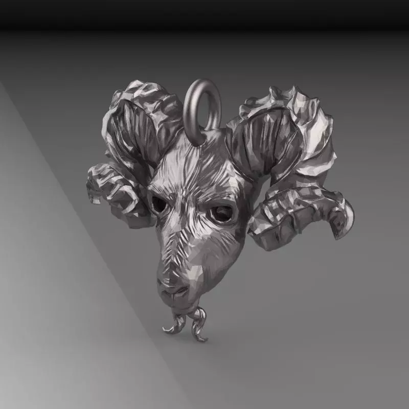 Goat Pendant 3D print model_0