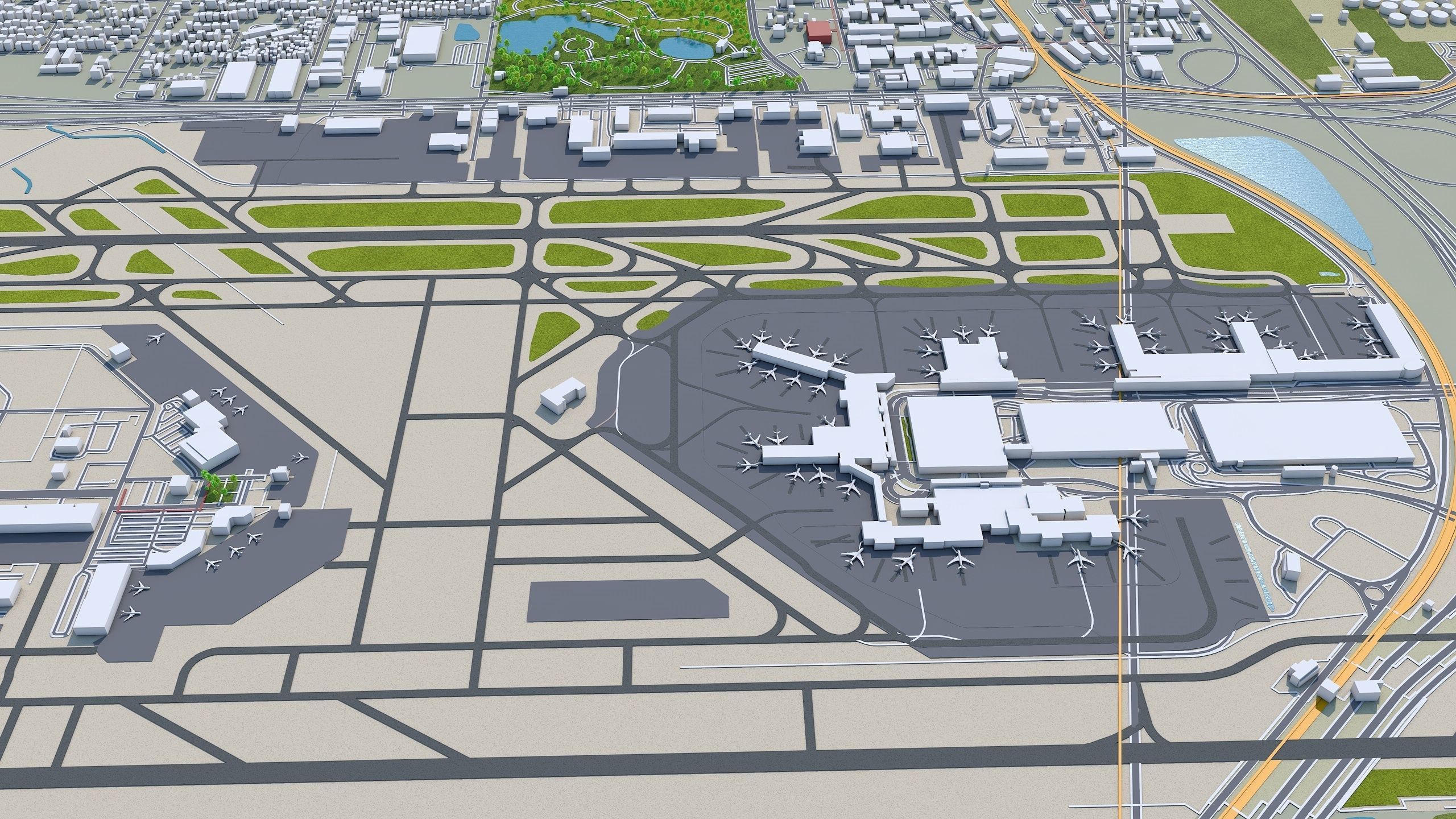 Fort Lauderdale City in Florida USA Low-poly 3D model_19