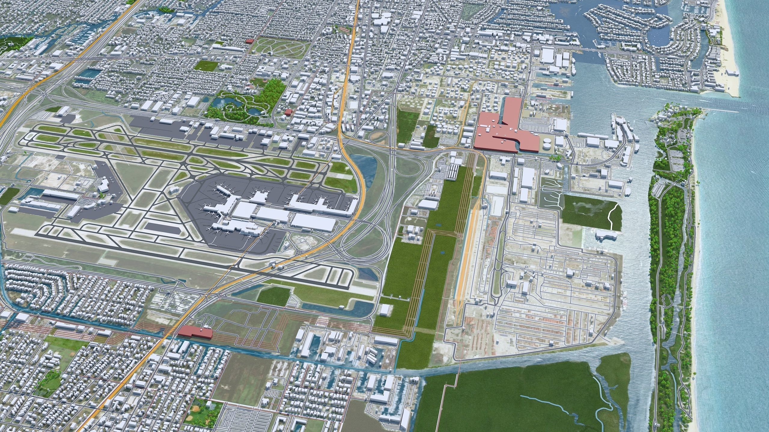 Fort Lauderdale City in Florida USA Low-poly 3D model_4