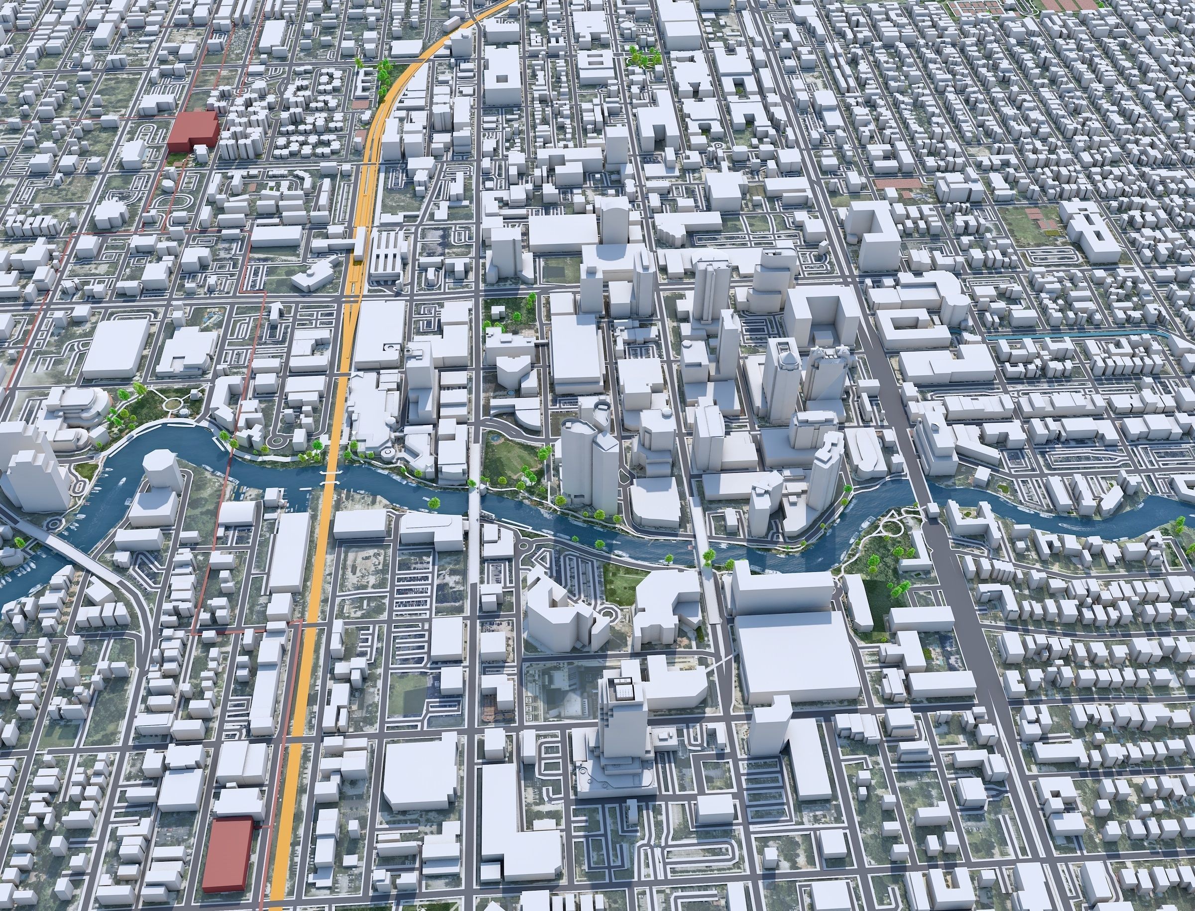 Fort Lauderdale City in Florida USA Low-poly 3D model_32