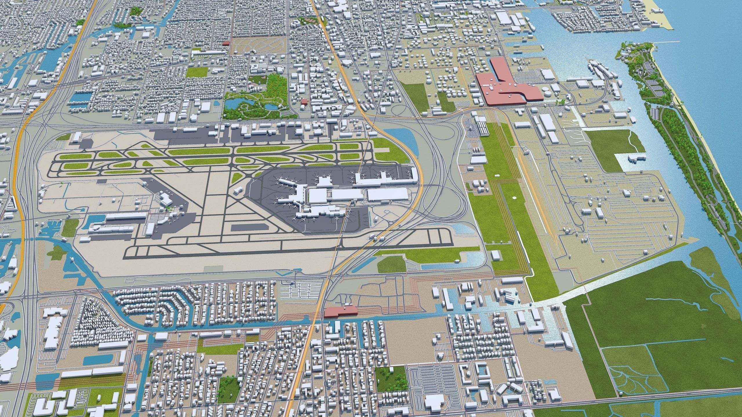 Fort Lauderdale City in Florida USA Low-poly 3D model_18