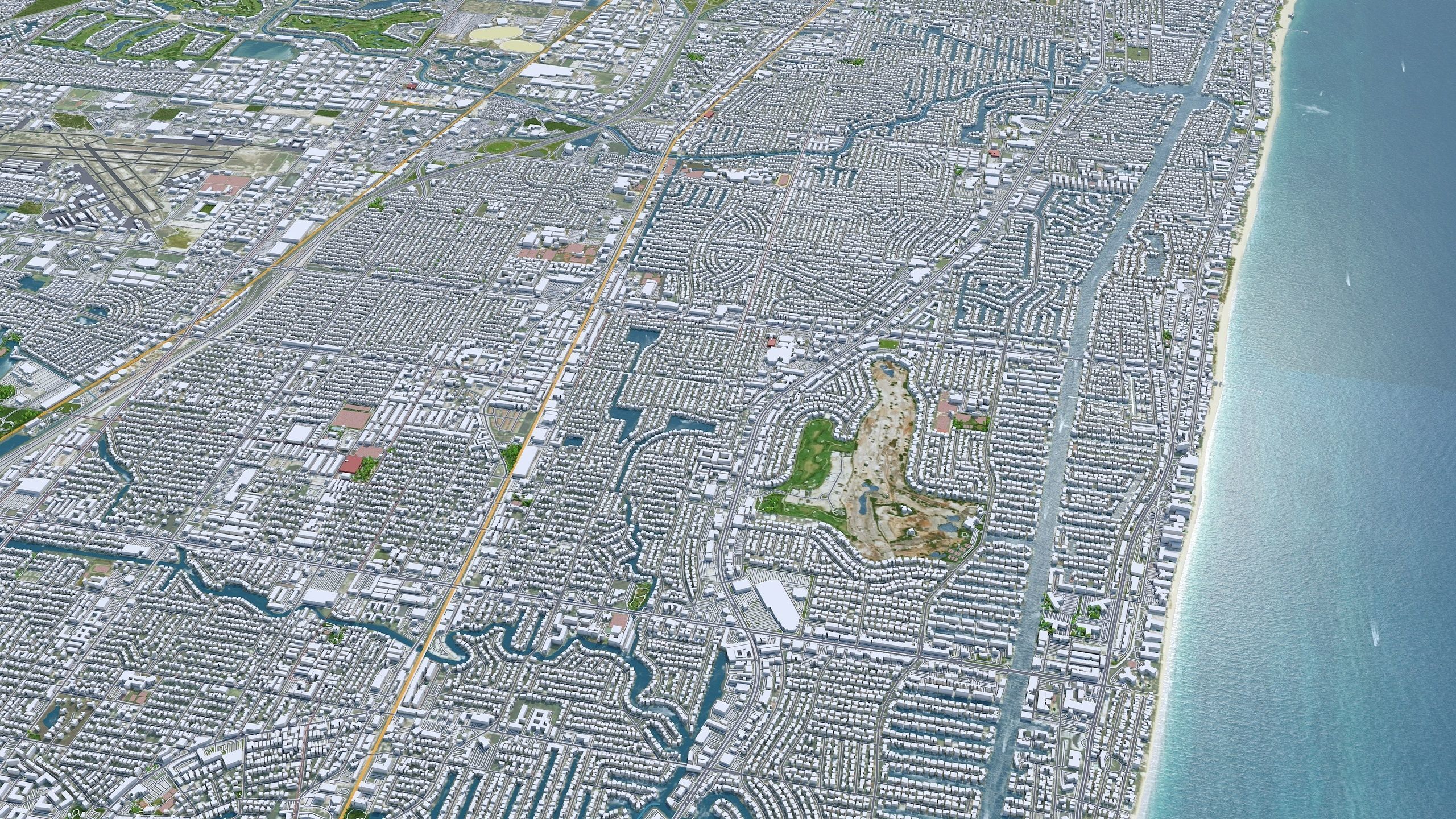 Fort Lauderdale City in Florida USA Low-poly 3D model_5