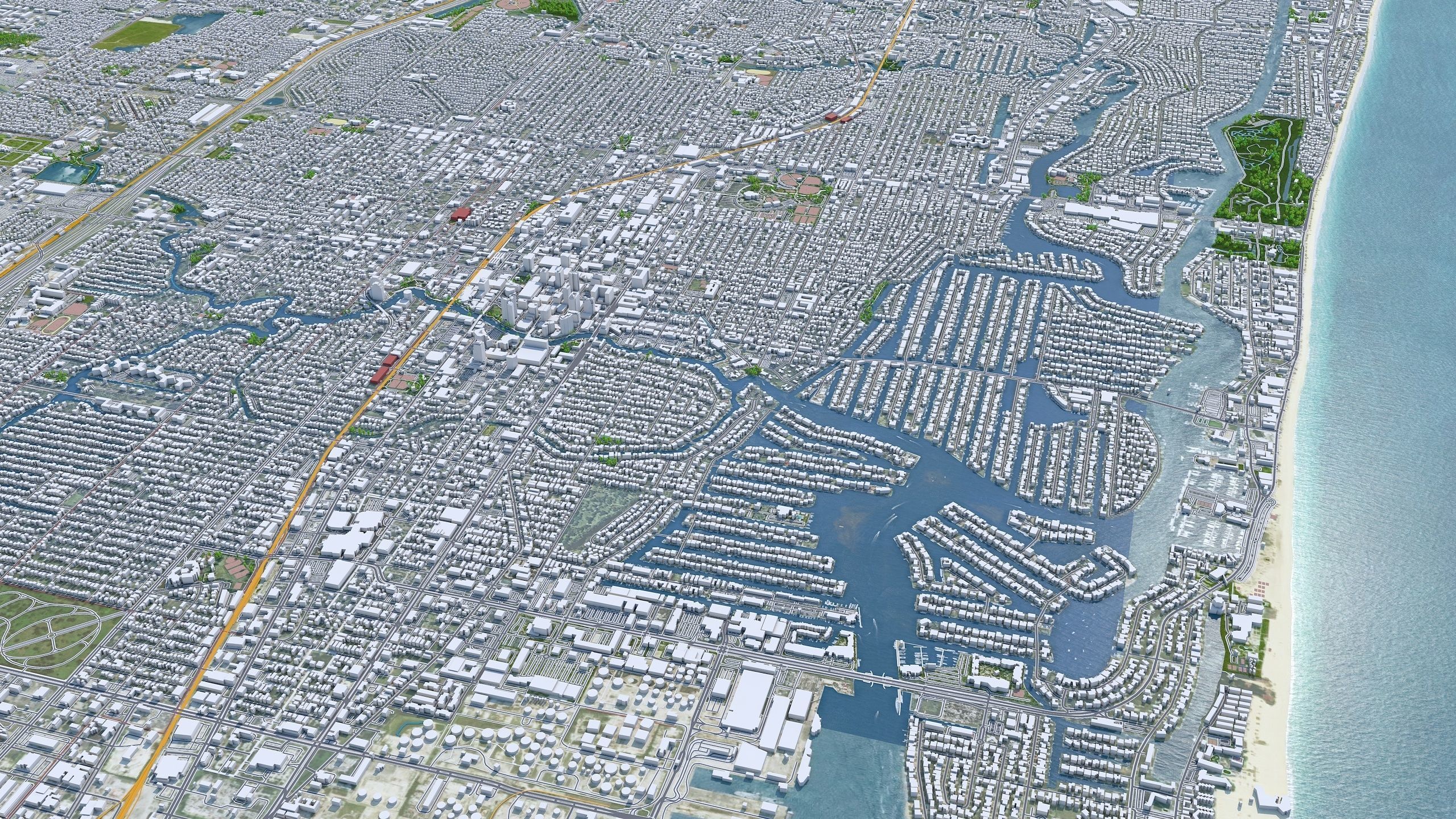 Fort Lauderdale City in Florida USA Low-poly 3D model_3