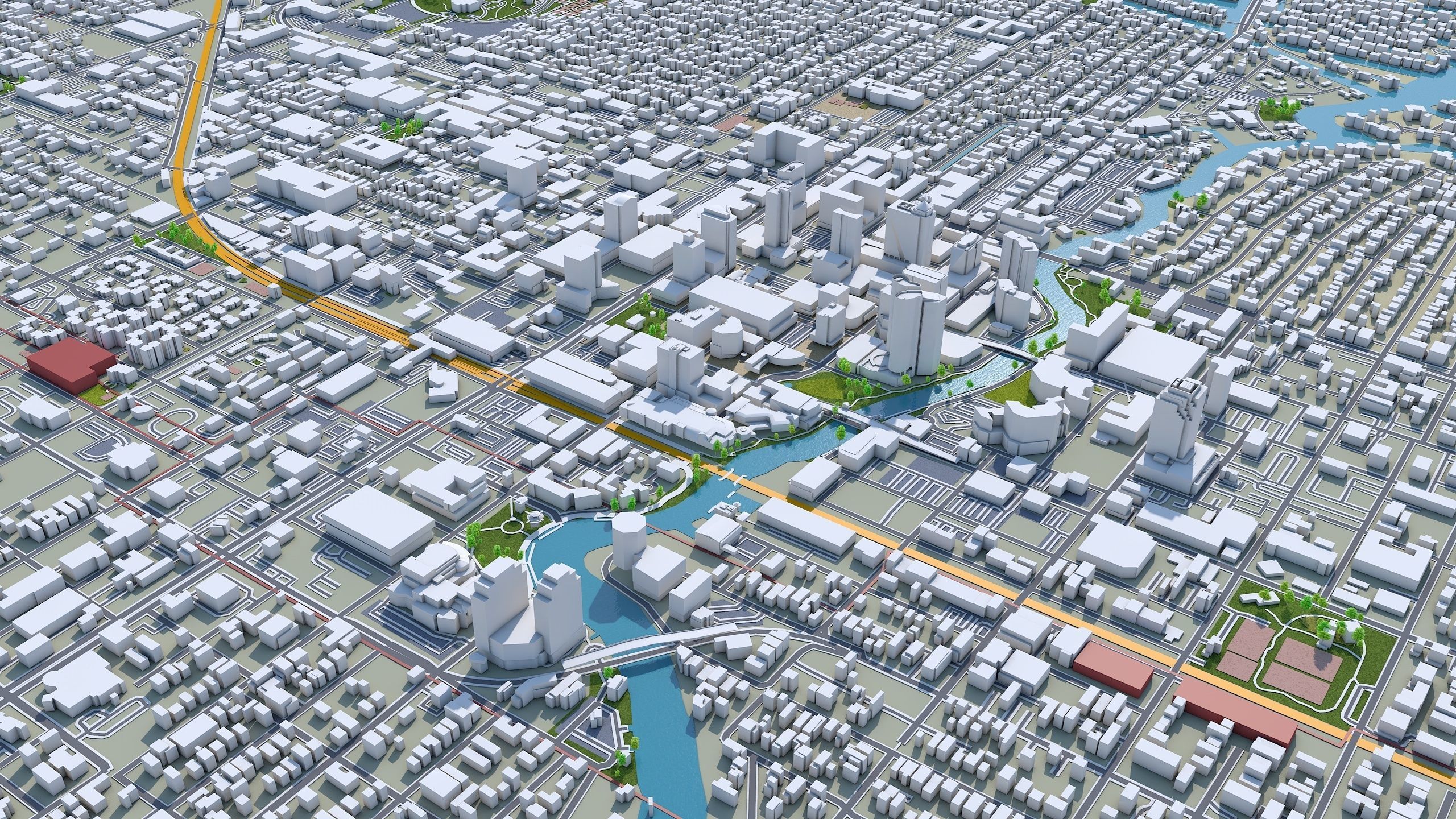 Fort Lauderdale City in Florida USA Low-poly 3D model_10