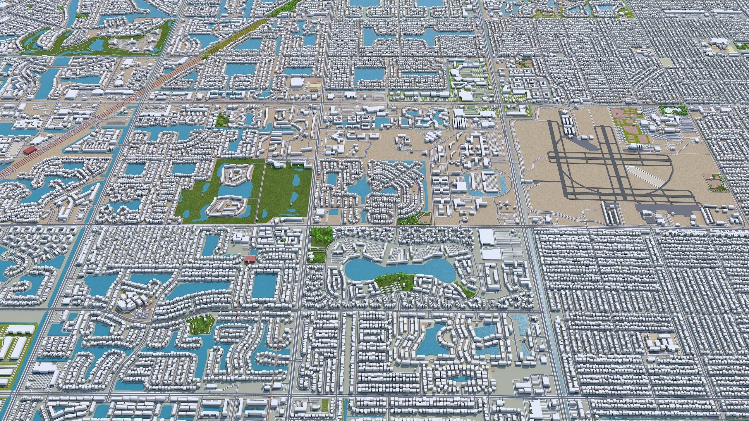 Fort Lauderdale City in Florida USA Low-poly 3D model_15