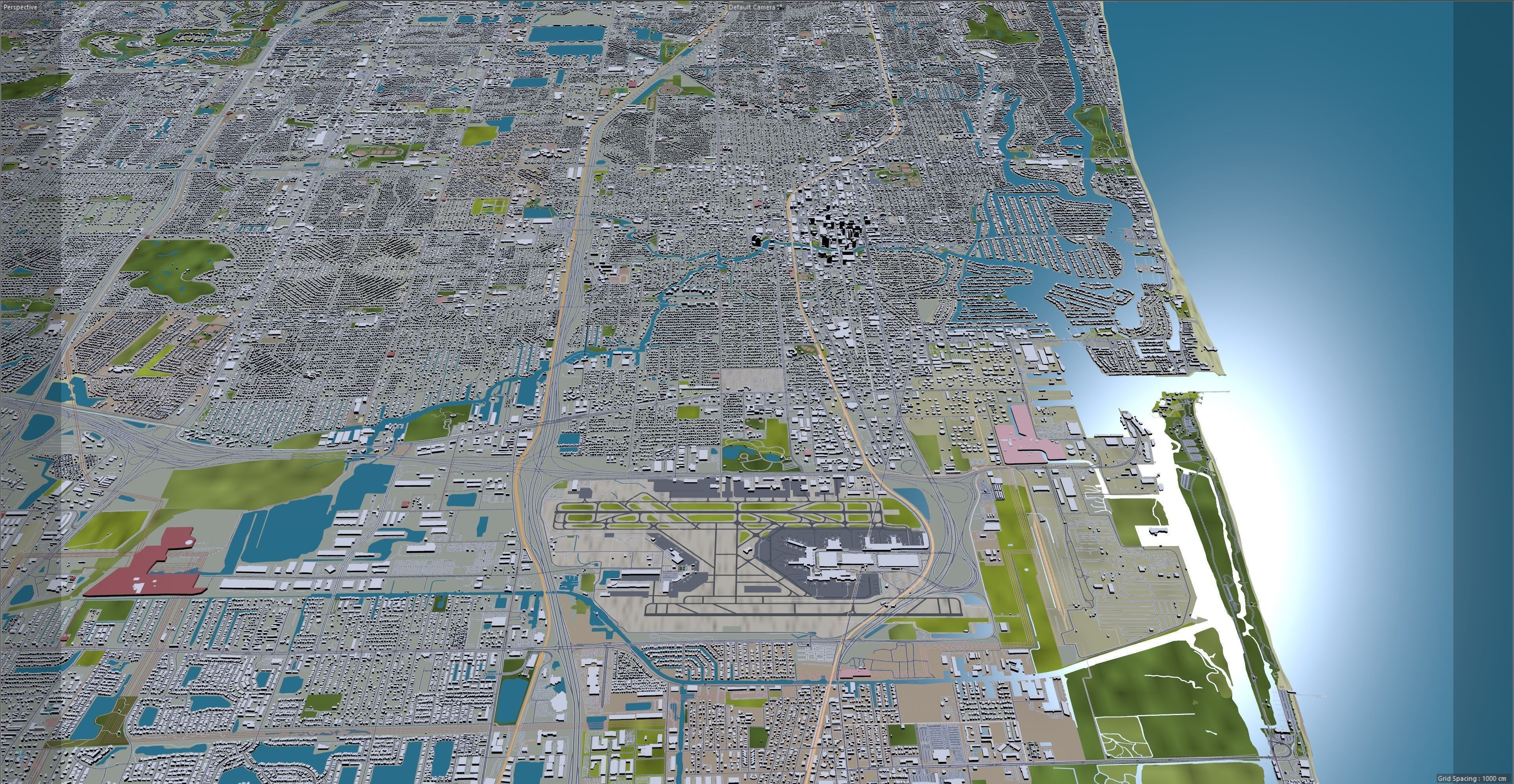 Fort Lauderdale City in Florida USA Low-poly 3D model_24