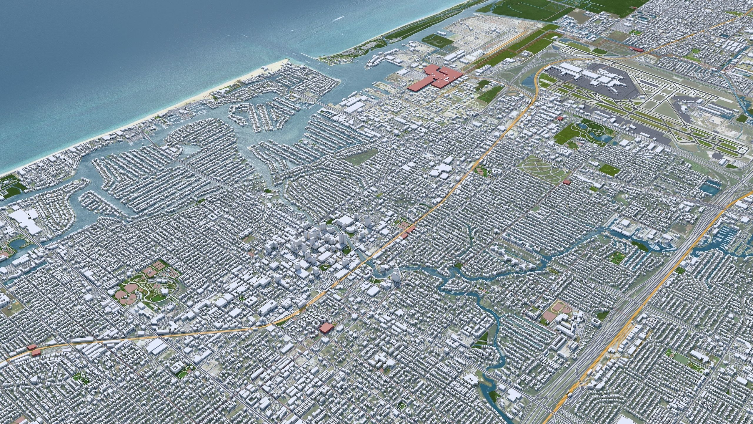 Fort Lauderdale City in Florida USA Low-poly 3D model_7