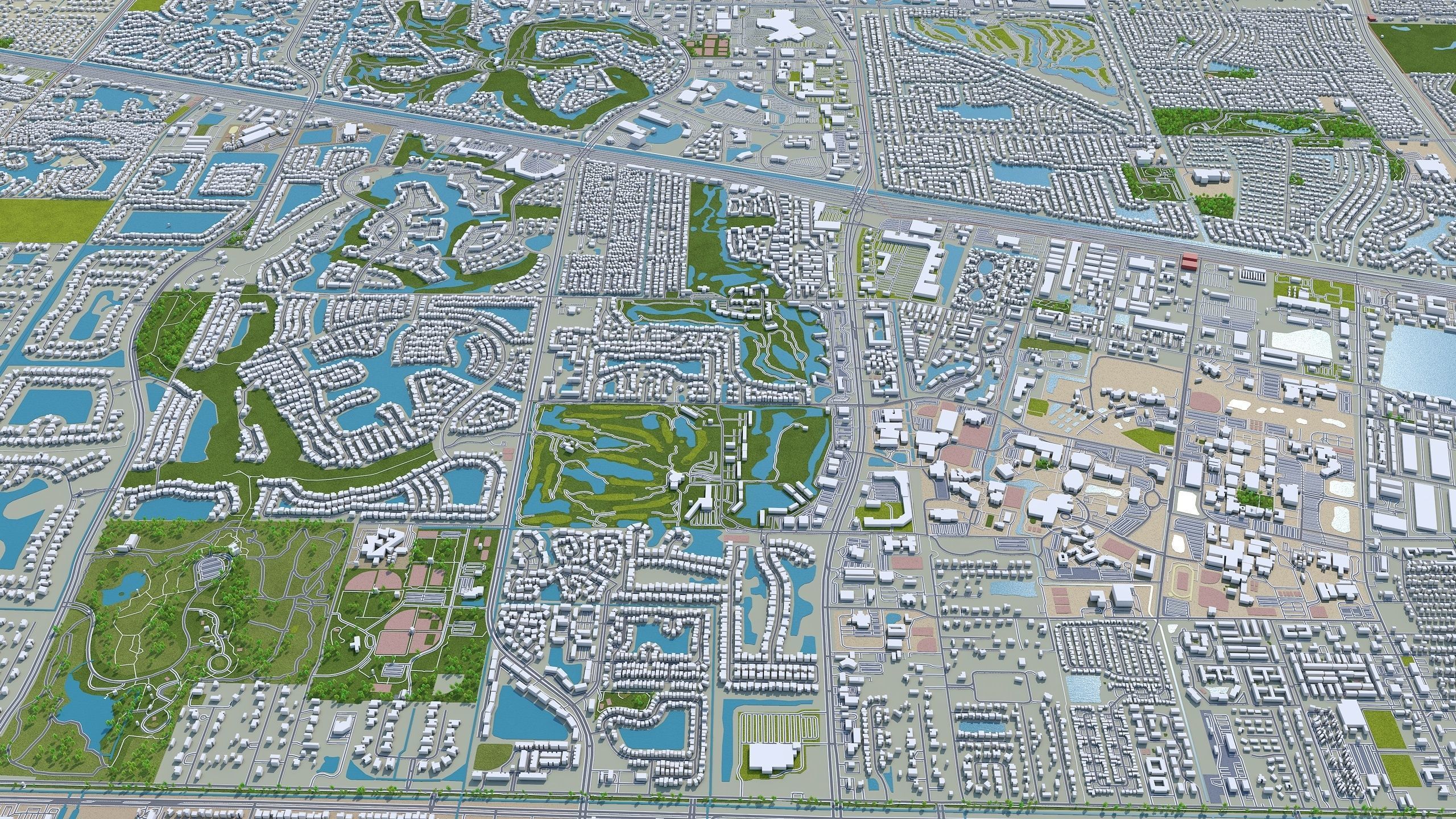 Fort Lauderdale City in Florida USA Low-poly 3D model_14