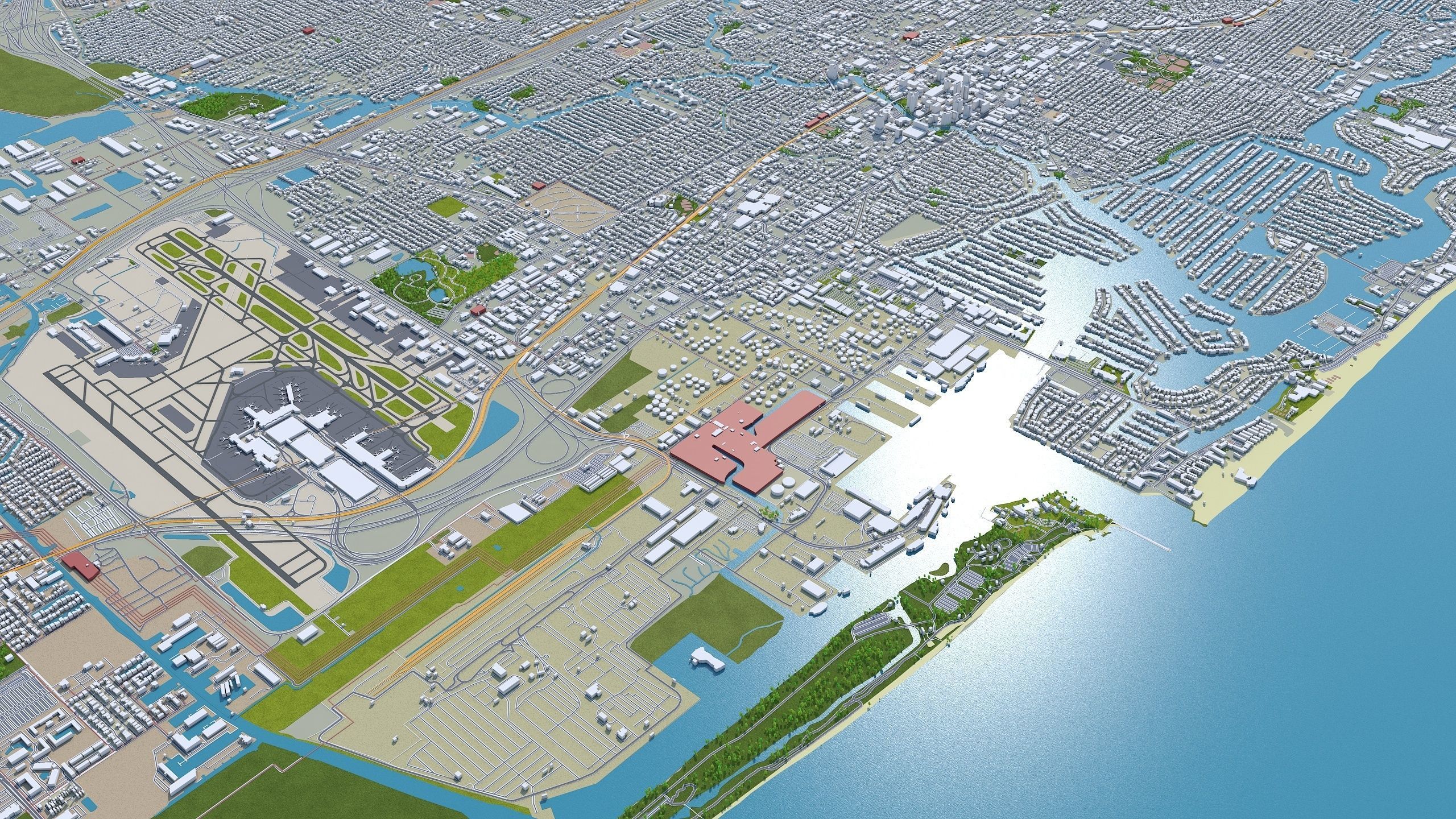 Fort Lauderdale City in Florida USA Low-poly 3D model_20