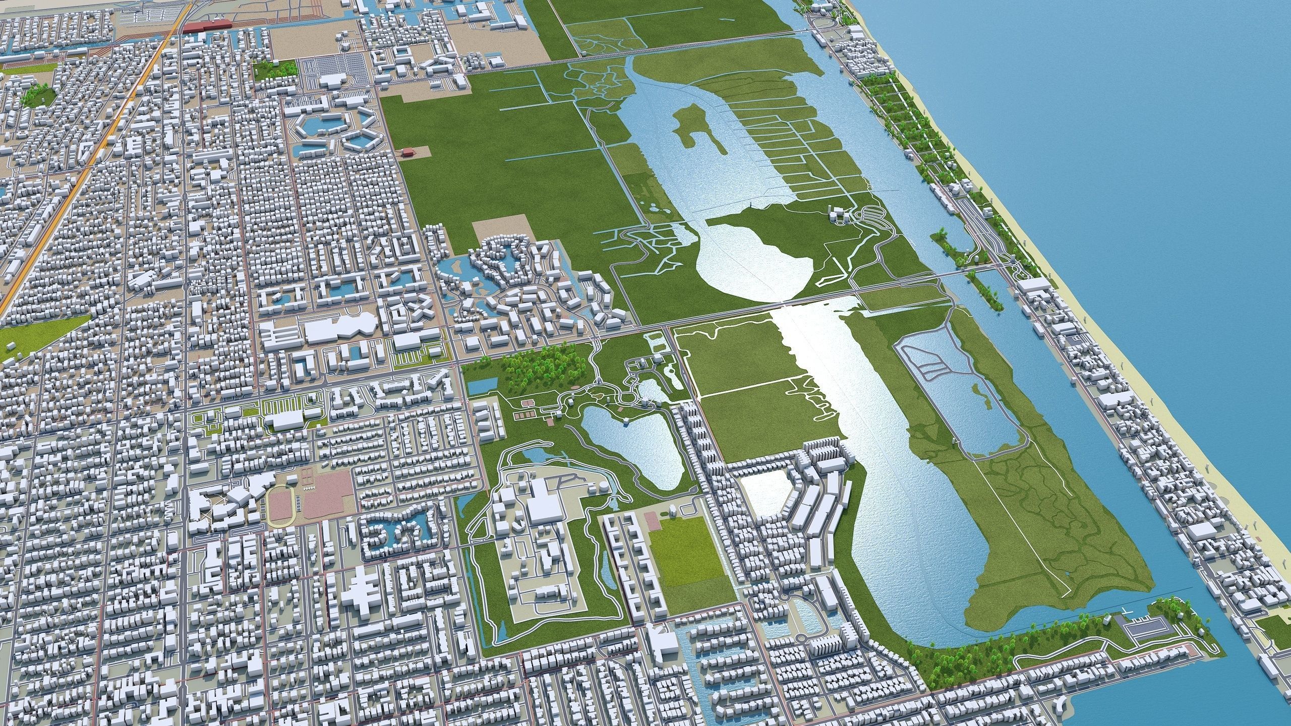 Fort Lauderdale City in Florida USA Low-poly 3D model_17
