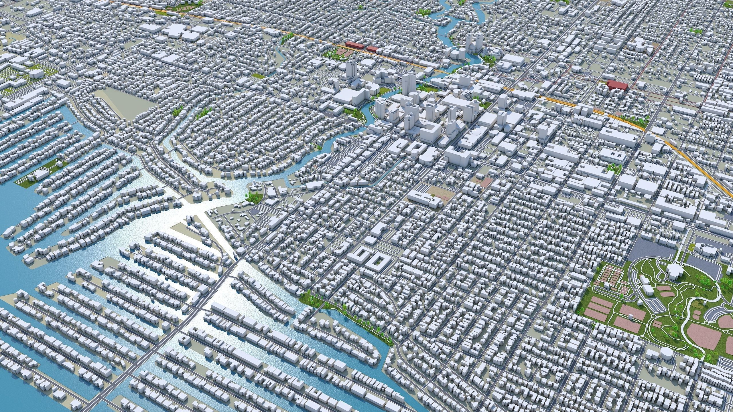 Fort Lauderdale City in Florida USA Low-poly 3D model_11