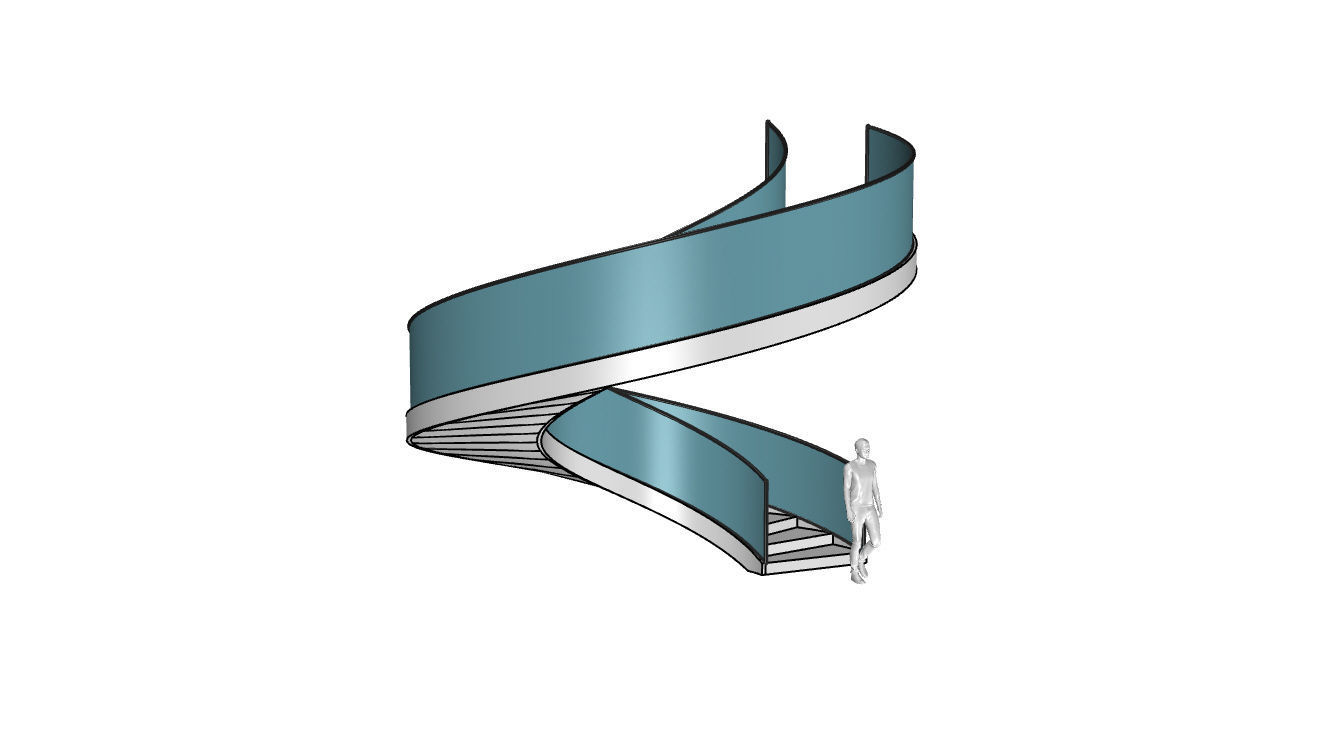 Spiral Staircase with Glass and Guardrail 360 3D model_51
