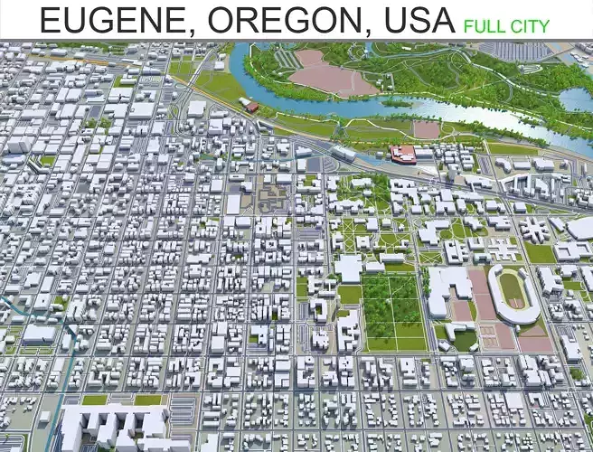 Eugene City in Oregon USA 70km