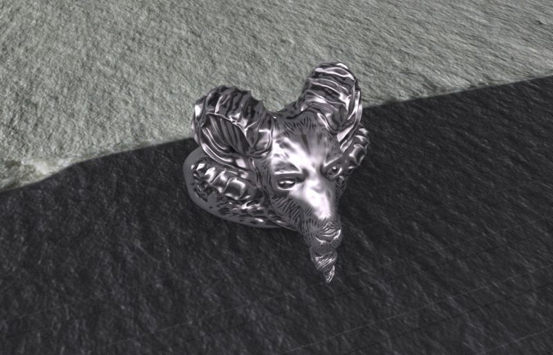 Goat Ring 3D print model_1