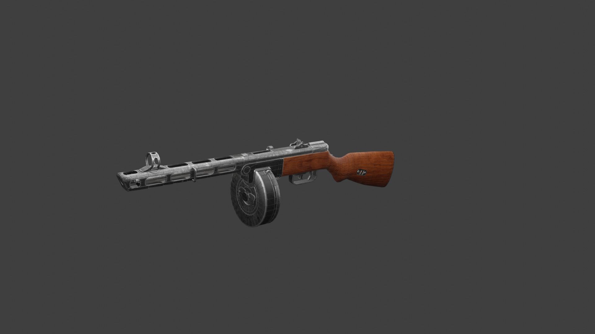 PPSH full disassembled model Low-poly 3D model_5