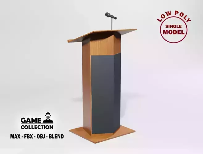 Podium 5 wooden with microphone