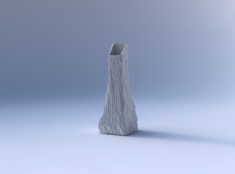 Vase squeezed and bent rectangle with chaos plates 3D print model_4