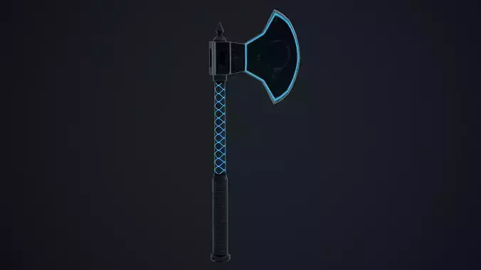 Blue Axe Low-poly 3D model
