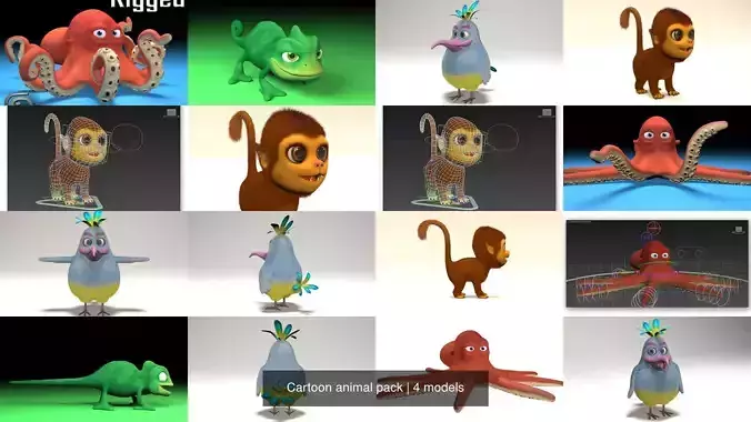 Cartoon animal pack 3D Model Collection