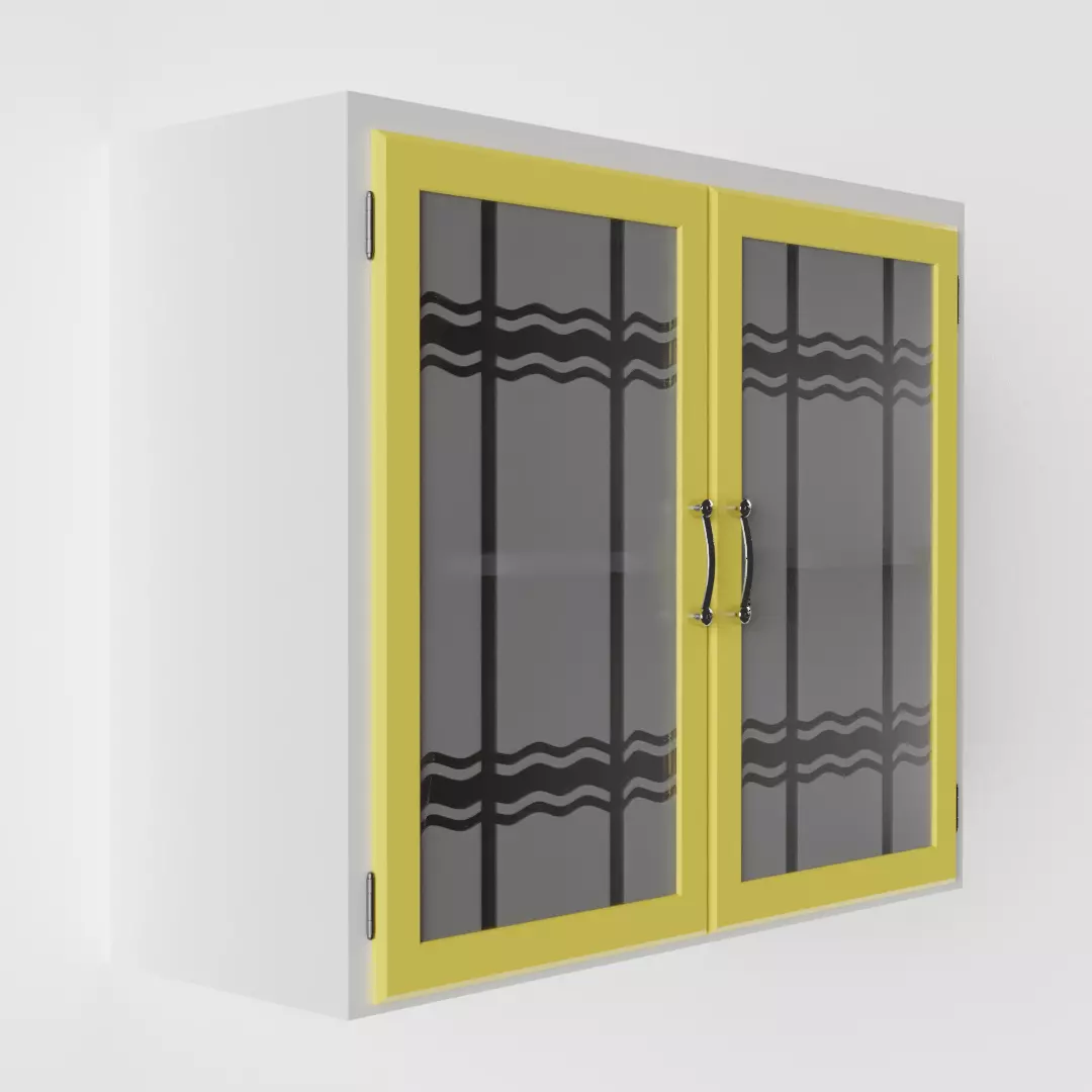 Vintage Kitchen Wall Cabinet 3D model_0