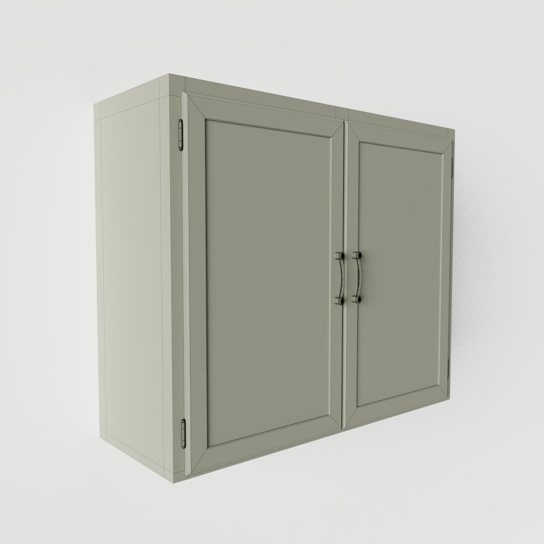 Vintage Kitchen Wall Cabinet 3D model_6