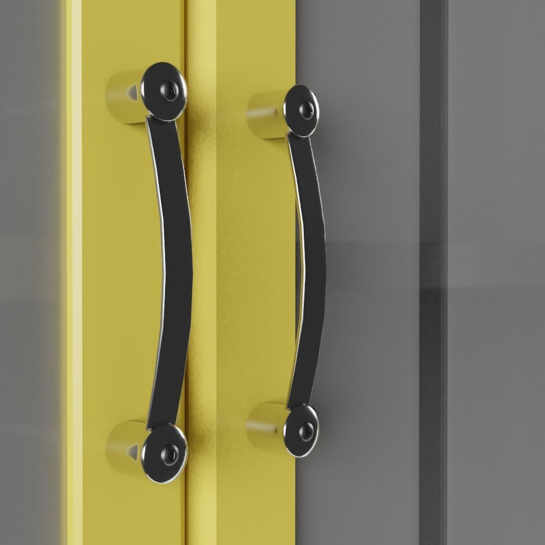 Vintage Kitchen Wall Cabinet 3D model_2