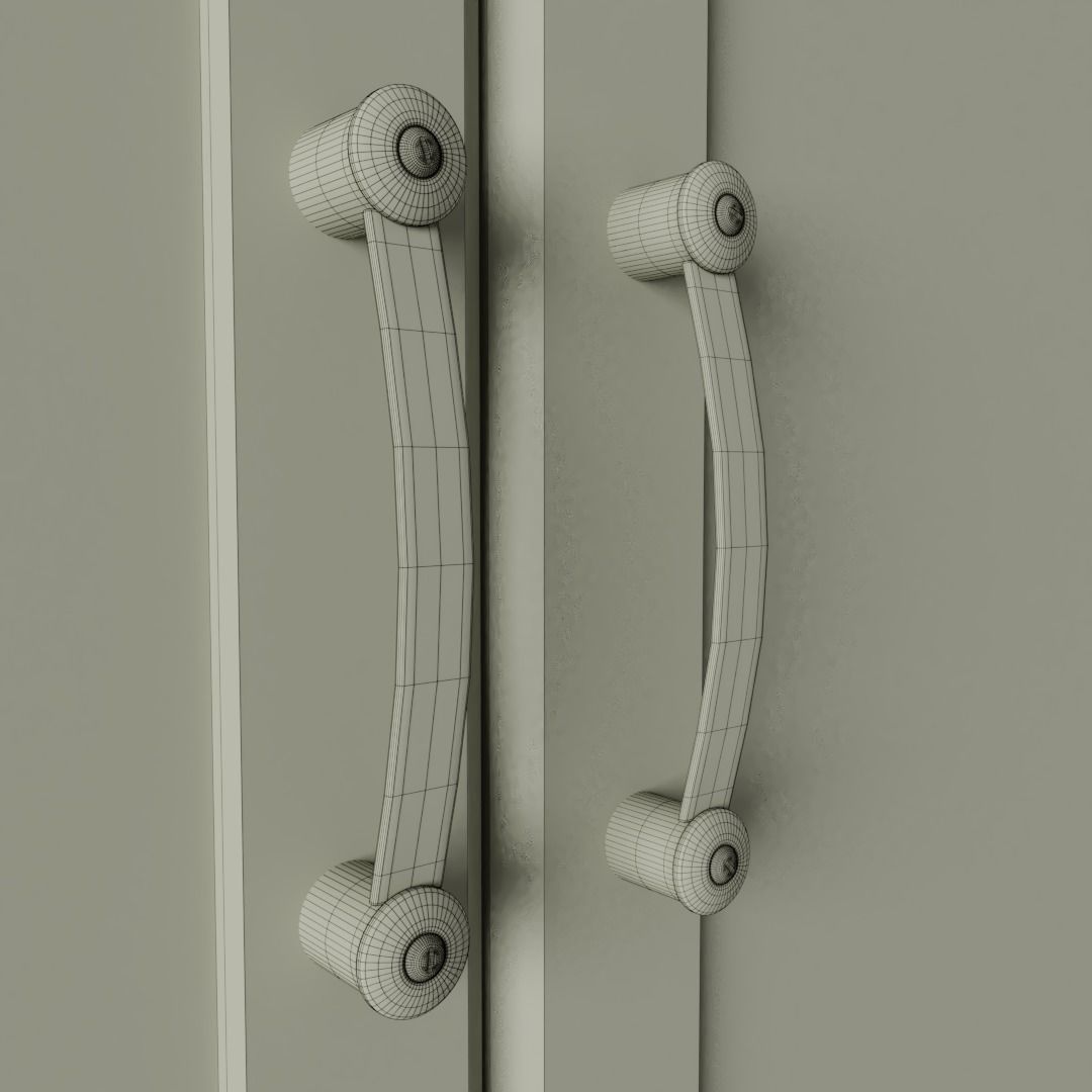 Vintage Kitchen Wall Cabinet 3D model_5