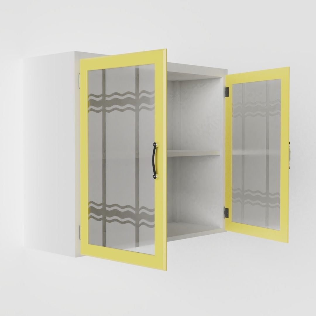 Vintage Kitchen Wall Cabinet 3D model_1