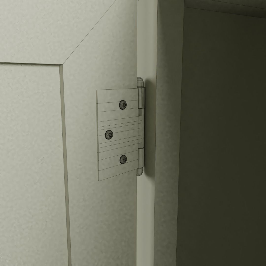 Vintage Kitchen Wall Cabinet 3D model_4