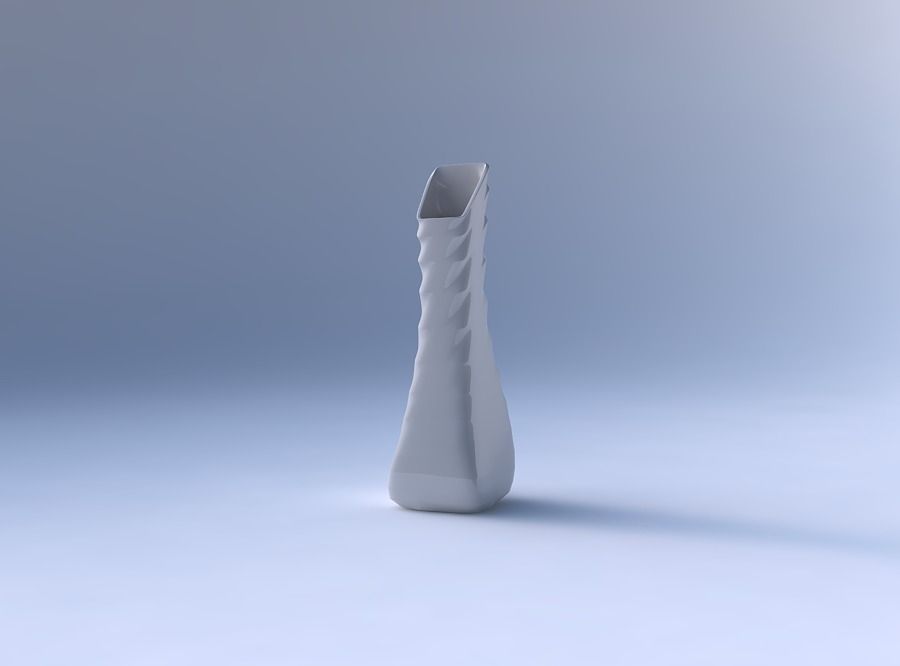 Vase squeezed and bent rectangle with curved horizontal sections 3D print model_4