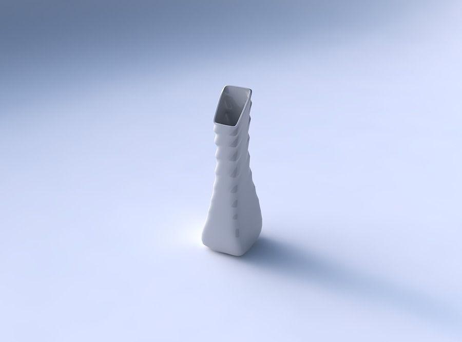 Vase squeezed and bent rectangle with curved horizontal sections 3D print model_3