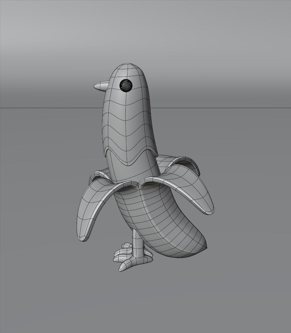 Banana birds Low-poly 3D model_11